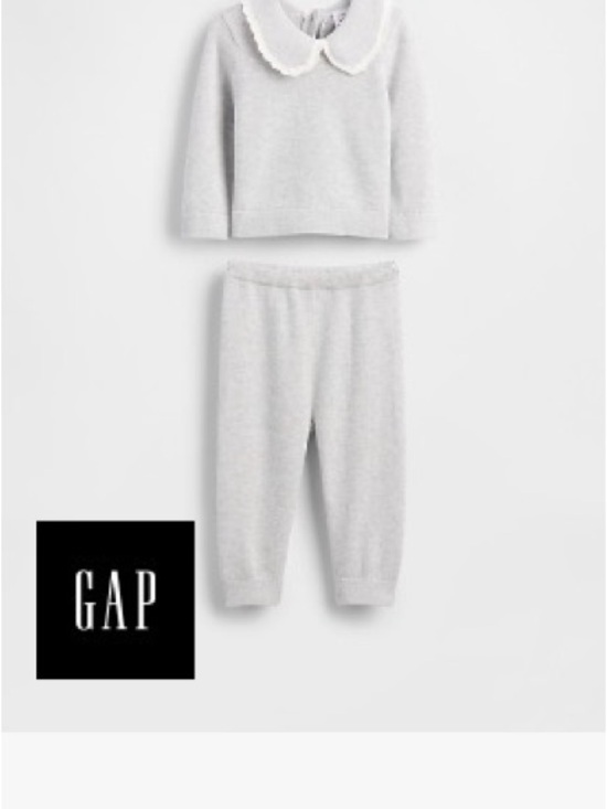 GAP Other - GAP Light Gray Knit Set with Peter Pan Collar